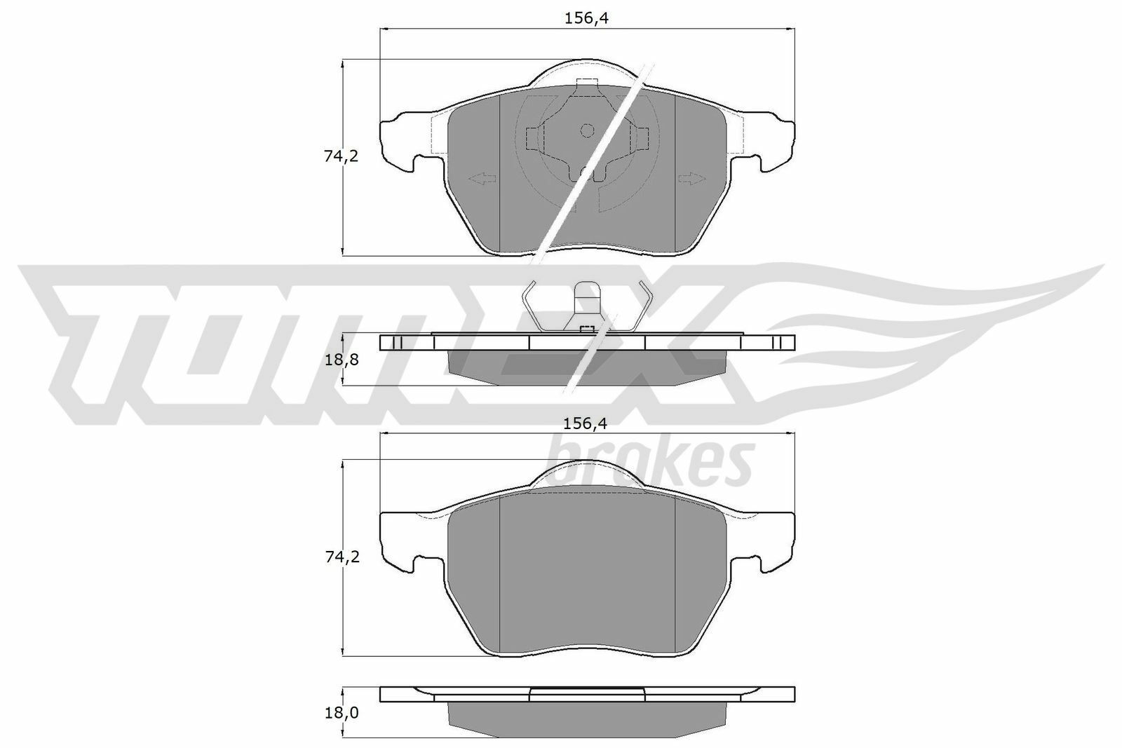 Sada brzdových platničiek kotúčovej brzdy TOMEX Brakes